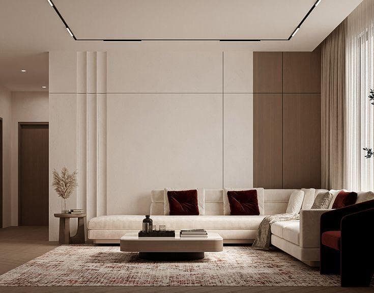 Salon minimaliste bois & lin